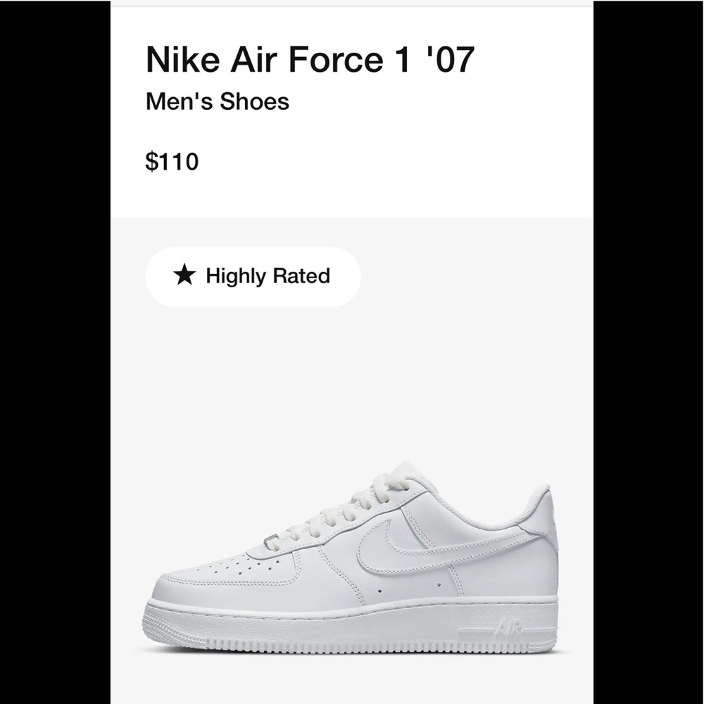 Nike Air Force 1 '07 Men's Size 10.5 .                      Great Used Condition